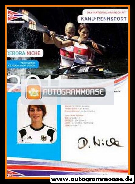 Autogramm Kanu | Debora NICHE | 2011 Druck (DKV)