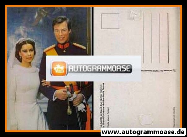 Autogrammkarte Adel | FÜRSTENPAAR LUXEMBURG (Grand-Duc Henri + Maria Teresa | 1990er (Portrait Color)