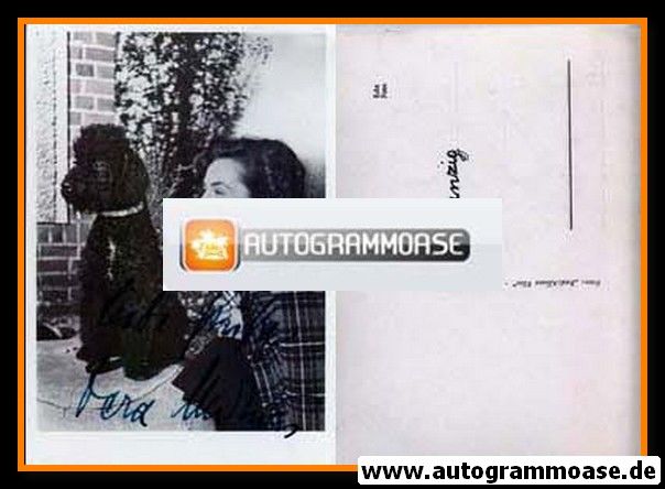 Autogramm Schauspieler | Vera MOLNAR | 1950er (Portrait SW mit Hund) Real
