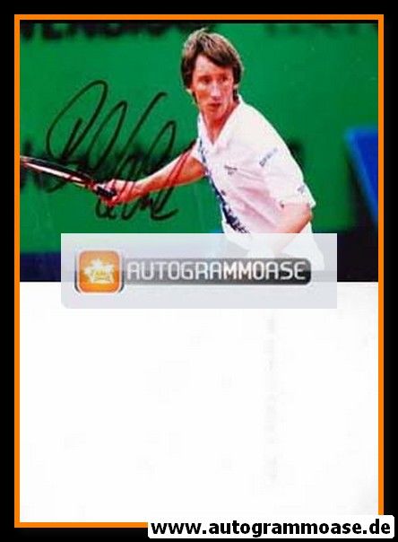 Autogramm Tennis | Bernd KARBACHER | 1990er Foto (Spielszene)