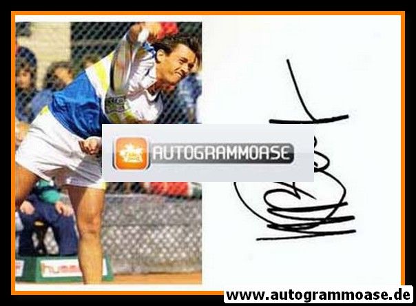 Autogramm Tennis | UNBEKANNT Mann | 1990er (Spielszene)