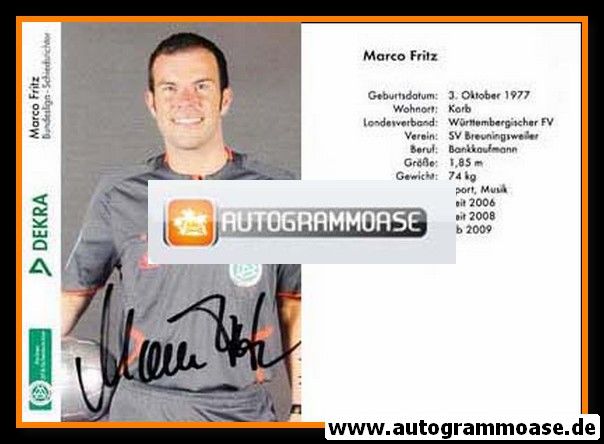 Autogramm Fussball | Schiedsrichter | 2009 Dekra | Marco FRITZ
