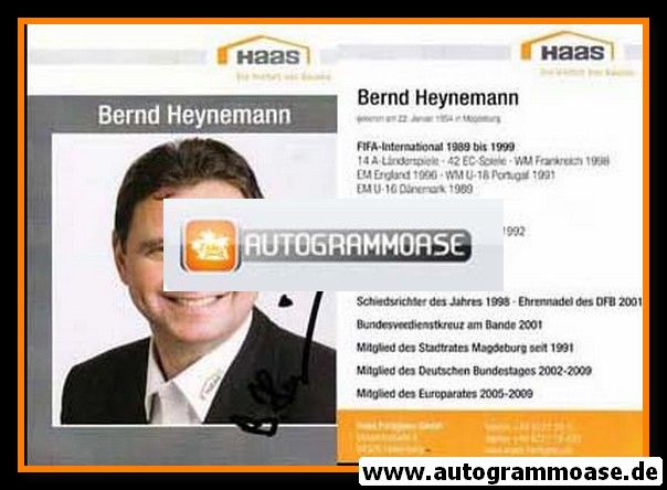 Autogramm Fussball | Schiedsrichter | 2009 | Bernd HEYNEMANN (Haas)