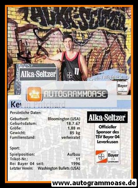 Autogramm Basketball | Bayer Giants Leverkusen | 1996 | Kevin PRITCHARD