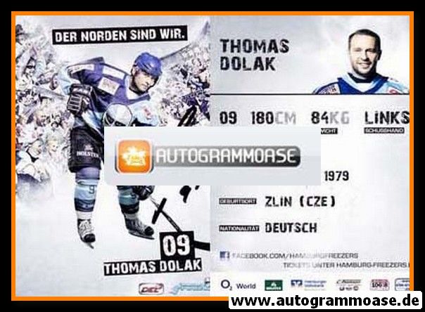 Autogramm Eishockey | Hamburg Freezers | 2011 | Thomas DOLAK