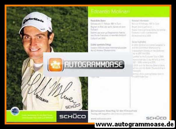 Autogramm Golf | Edoardo MOLINARI| 2000er Druck (Schüco)