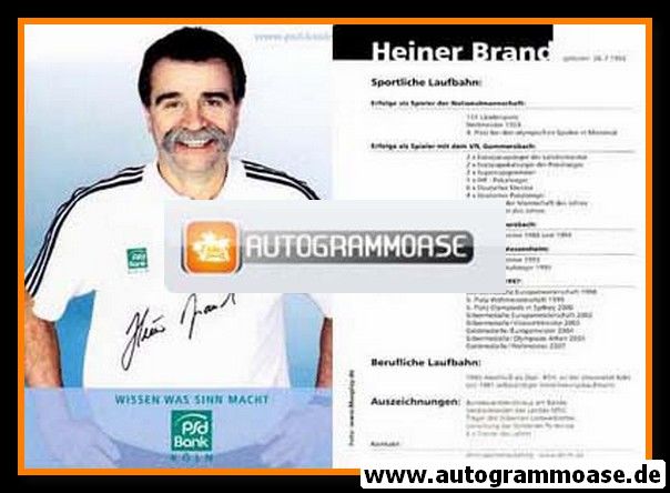 Autogramm Handball | DHB Deutschland | 2000er Druck | Heiner BRAND (PSD Bank)