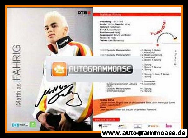 Autogramm Turnen | Matthias FAHRIG | 2008 (DTB)