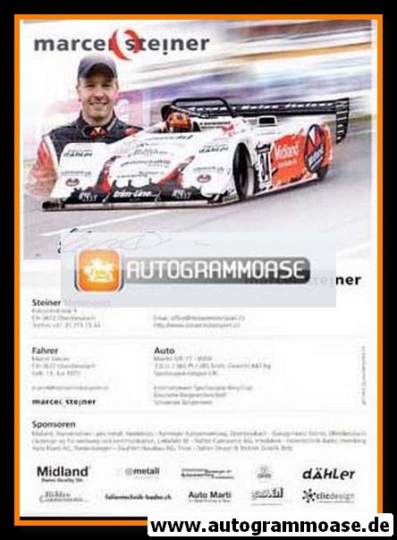 Autogramm Tourenwagen | Marcel STEINER | 2000er (Race Car Nr. 34)