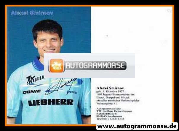 Autogramm Tischtennis | TTF Liebherr Ochsenhausen | 2002 | Alexei SMIRNOV