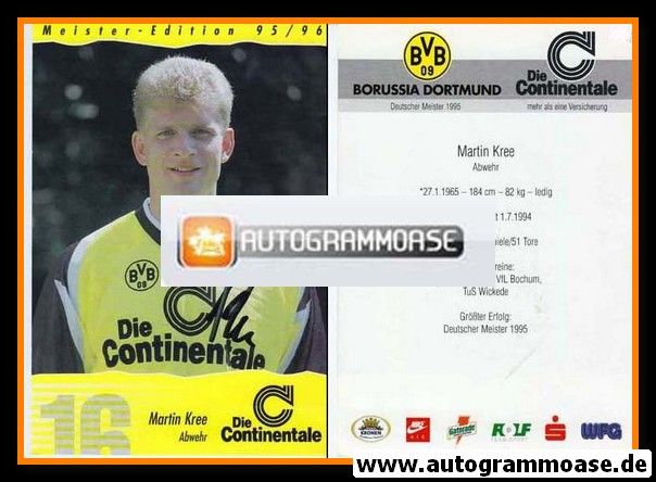 Autogramm Fussball | Borussia Dortmund | 1995 Continentale | Martin KREE