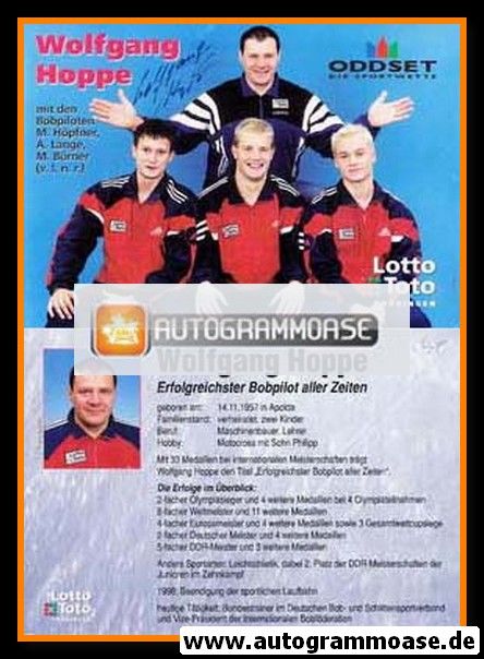 Autogramm Bob | Wolfgang HOPPE | 1980er (Team Color Oddset) OS-Gold