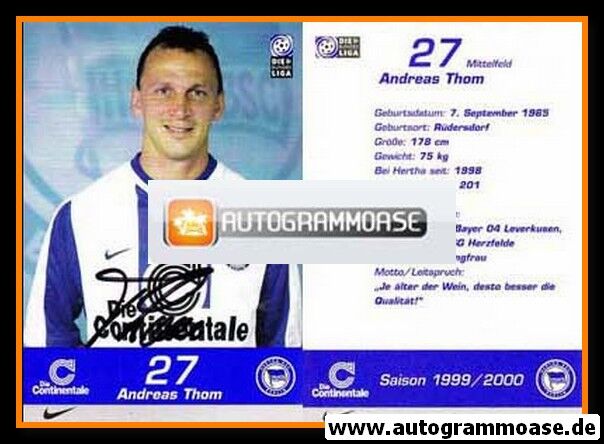 Autogramm Fussball | Hertha BSC Berlin | 1999 | Andreas THOM 