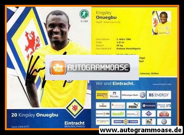 Autogramm Fussball | Eintracht Braunschweig | 2009 | Kingsley ONUEGBU