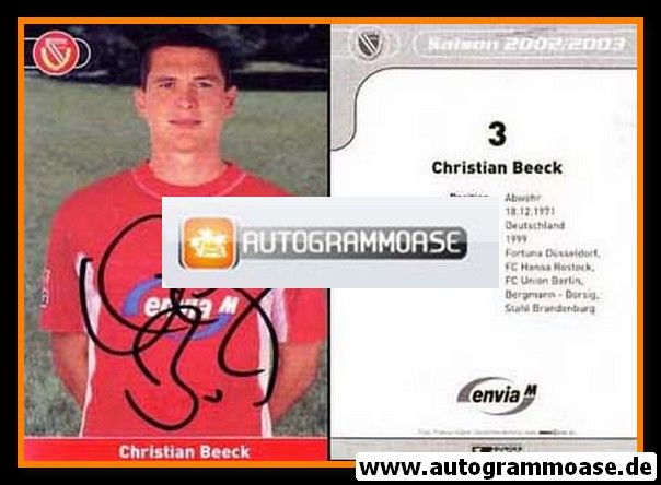 Autogramm Fussball | FC Energie Cottbus | 2002 | Christian BEECK