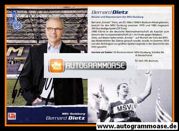 Autogramm Fussball | MSV Duisburg | 2000er | Bernard DIETZ 