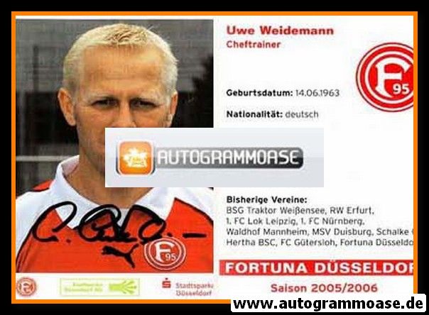 Autogramm Fussball | Fortuna Düsseldorf | 2005 | Uwe WEIDEMANN