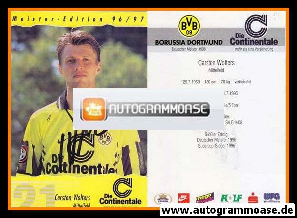 Autogramm Fussball | Borussia Dortmund | 1996 | Carsten WOLTERS