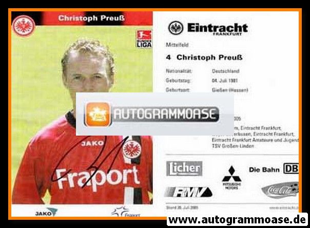 Autogramm Fussball | Eintracht Frankfurt | 2005 | Christoph PREUSS