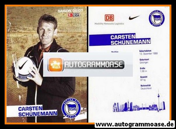 Autogramm Fussball | Hertha BSC Berlin | 2006 | Carsten SCHÜNEMANN