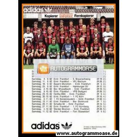 Mannschaftskarte Fussball | Eintracht Frankfurt | 1982 Adidas