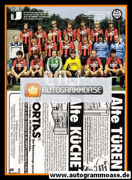 Mannschaftskarte Fussball | Eintracht Frankfurt | 1984 Portas
