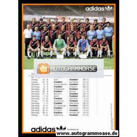 Mannschaftskarte Fussball | Eintracht Frankfurt | 1986 Adidas