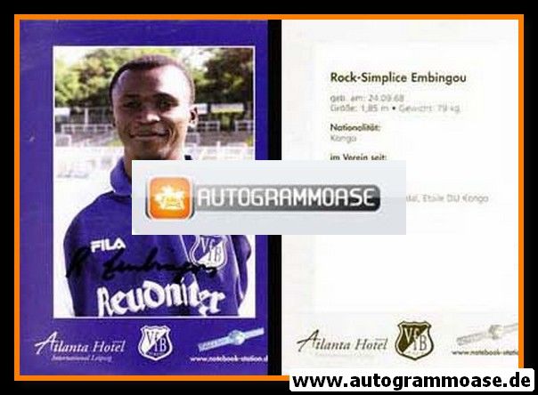 Autogramm Fussball | VfB Leipzig | 2001 | Rock-Simplice EMBINGOU