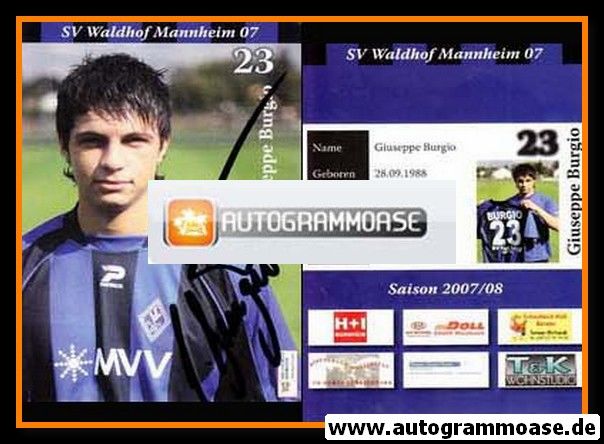 Autogramm Fussball | SV Waldhof Mannheim | 2007 | Giuseppe BURGIO