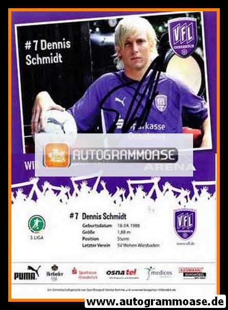 Autogramm Fussball | VfL Osnabrück | 2009 | Dennis SCHMIDT