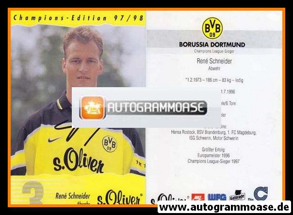 Autogramm Fussball | Borussia Dortmund | 1997 | Rene SCHNEIDER