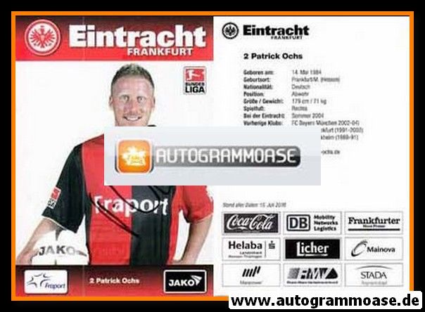 Autogramm Fussball | Eintracht Frankfurt | 2008 | Patrick OCHS