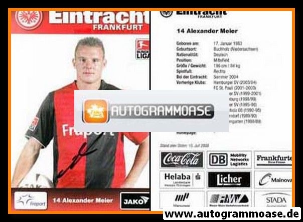 Autogramm Fussball | Eintracht Frankfurt | 2008 | Alexander MEIER