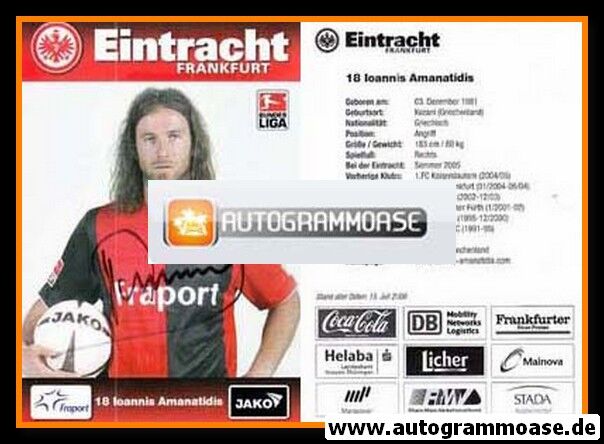 Autogramm Fussball | Eintracht Frankfurt | 2008 | Ioannis AMANATIDIS