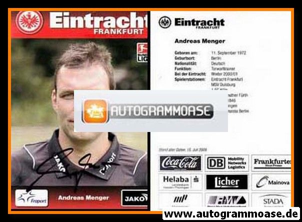 Autogramm Fussball | Eintracht Frankfurt | 2008 | Andreas MENGER