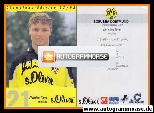 Autogramm Fussball | Borussia Dortmund | 1997 | Christian TIMM