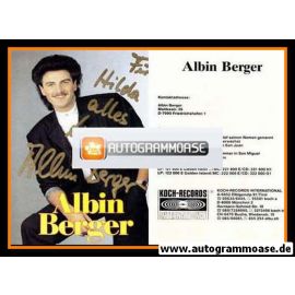 Autogramm Schlager | Albin BERGER | 1985 (Koch-Records)