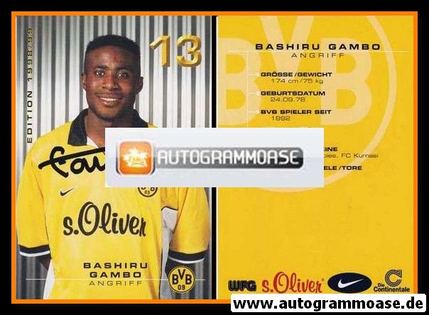 Autogramm Fussball | Borussia Dortmund | 1998 | Bashiru GAMBO