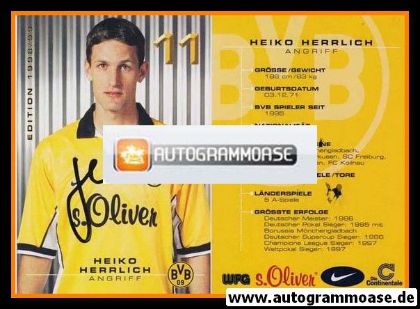 Autogramm Fussball | Borussia Dortmund | 1998 | Heiko HERRLICH
