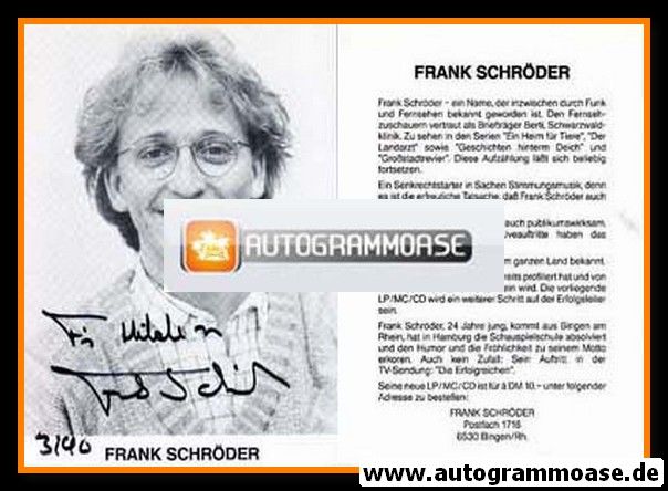 Autogramm Schauspieler | Frank SCHRÖDER | 1980er (Portrait SW)