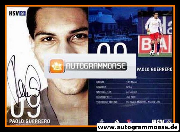 Autogramm Fussball | Hamburger SV | 2008 | Paolo GUERRERO