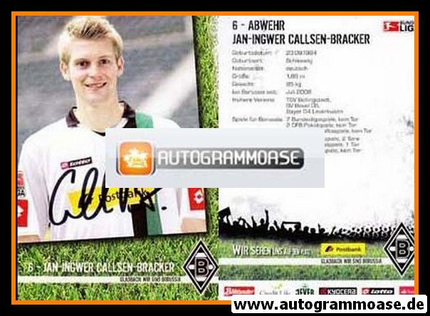Autogramm Fussball | Borussia Mönchengladbach | 2009 | Jan-Ingwer CALLSEN-BRACKER