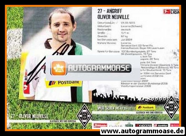 Autogramm Fussball | Borussia Mönchengladbach | 2009 | Oliver NEUVILLE