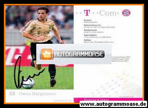 Autogramm Fussball | FC Bayern München | 2004 | Owen HARGREAVES