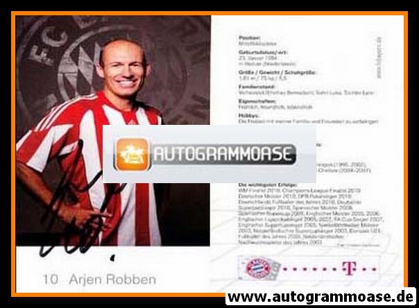 Autogramm Fussball | FC Bayern München | 2010 | Arjen ROBBEN