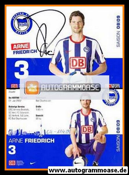 Autogramm Fussball | Hertha BSC Berlin | 2008 | Arne FRIEDRICH