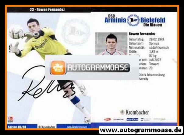 Autogramm Fussball | DSC Arminia Bielefeld | 2007 | Rowen FERNANDEZ