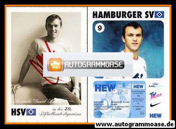 Autogramm Fussball | Hamburger SV | 2002 | Bernardo Daniel ROMEO _