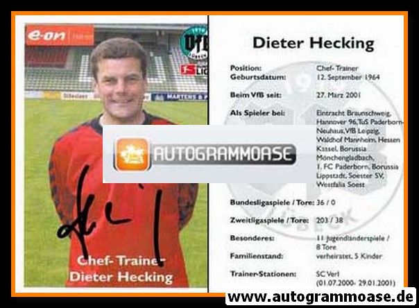 Autogramm Fussball | VfB Lübeck | 2003 | Dieter HECKING
