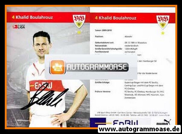 Autogramm Fussball | VfB Stuttgart | 2009 | Khalid BOULAHROUZ